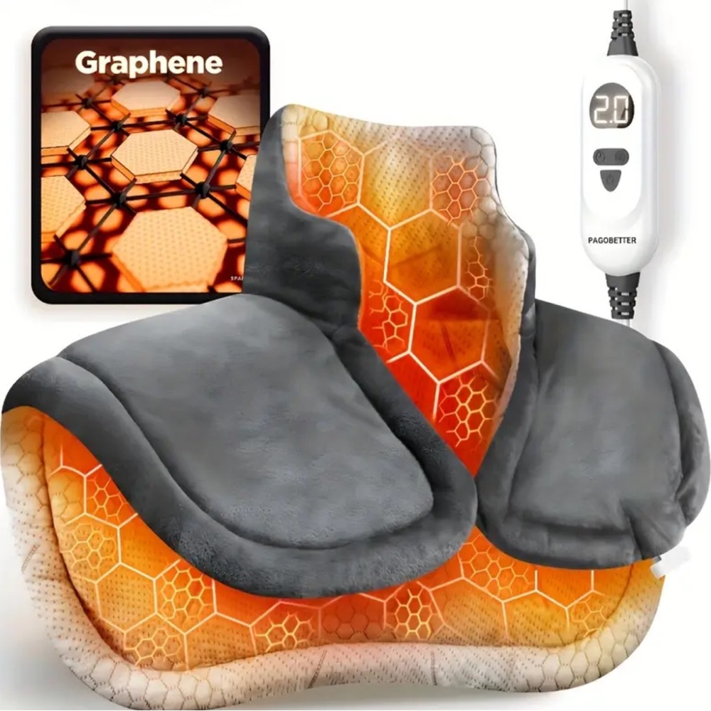 Heated Massage Pad for Neck & Shoulders - available in Gray color, NEW